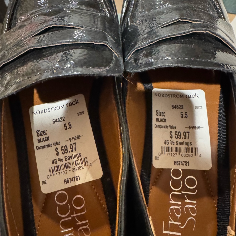 Franco Sarto Black Loafers